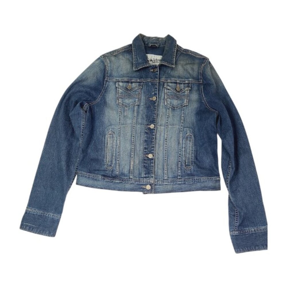Disney Women's Blue Dark Washed Denim Mickeyโ Classic Jean Jacket Size XL